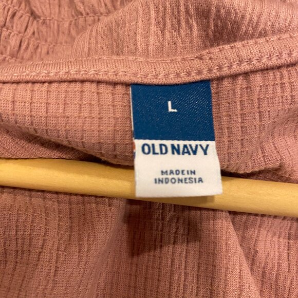 Old Navy Womens NWOT Mauve Pink Knit Stretch sleeveless Rouching top blouse Sz L - Picture 4 of 5